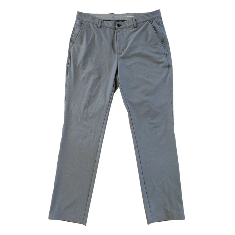 Greg Norman ML75 Microlux Golf Pants Lot Of 2 Mens 36x32 Gray Tan Khaki Stretch
